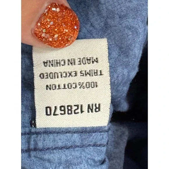 Cowgirl Hardware XS Western Shirt Blue Floral Rhinestone Embellished Girls - Picture 6 of 9